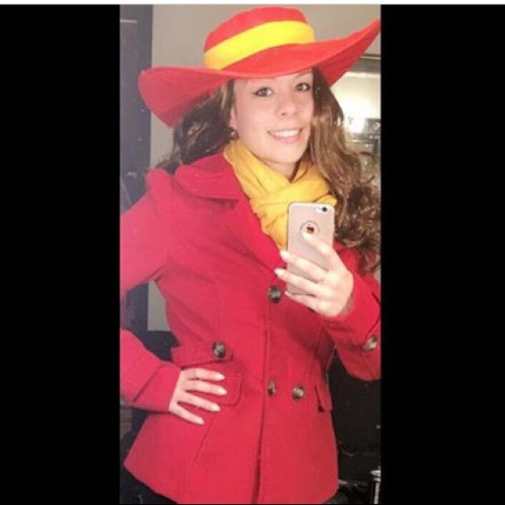 Carmen Sandiego costume (hat, wig & scarf)